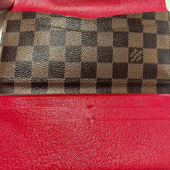 Louis Vuitton Josephine Wallet Damier Ebene Red Wallet + Box/Dust Bag + COA - Picture 6 of 14